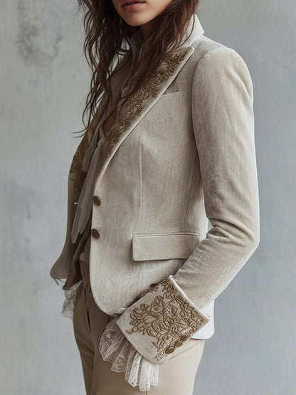 Constance | Blazer Marfil Bordado Estilo Sastre