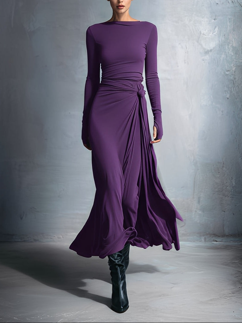 Naomie | Vestido Maxi con Moño Lateral