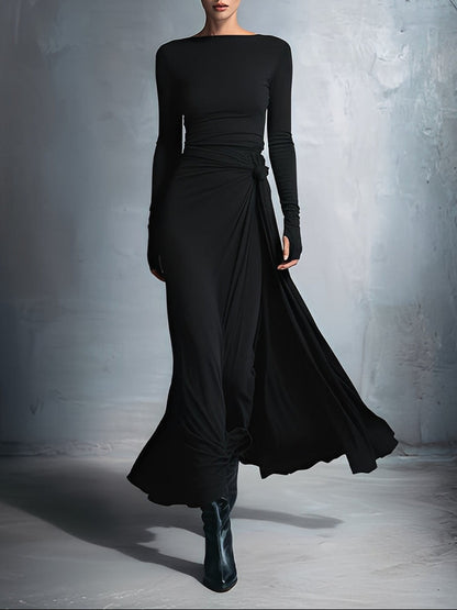 Naomie | Vestido Maxi con Moño Lateral