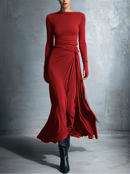 Naomie | Vestido Maxi con Moño Lateral
