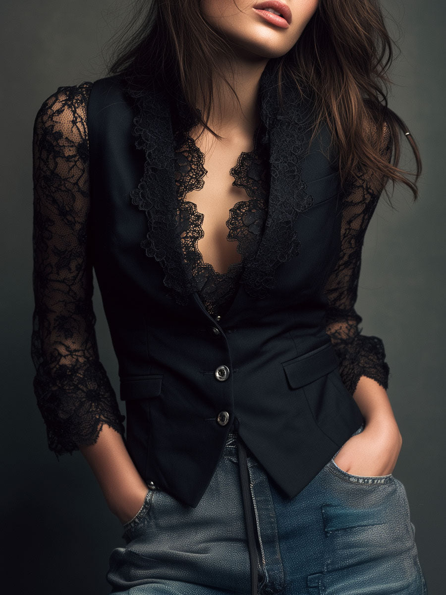 Francesca | Chamarra con Mangas Semitransparentes