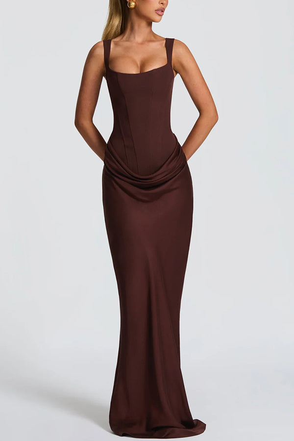 Éléonore | Vestido Maxi de Cuello Cuadrado