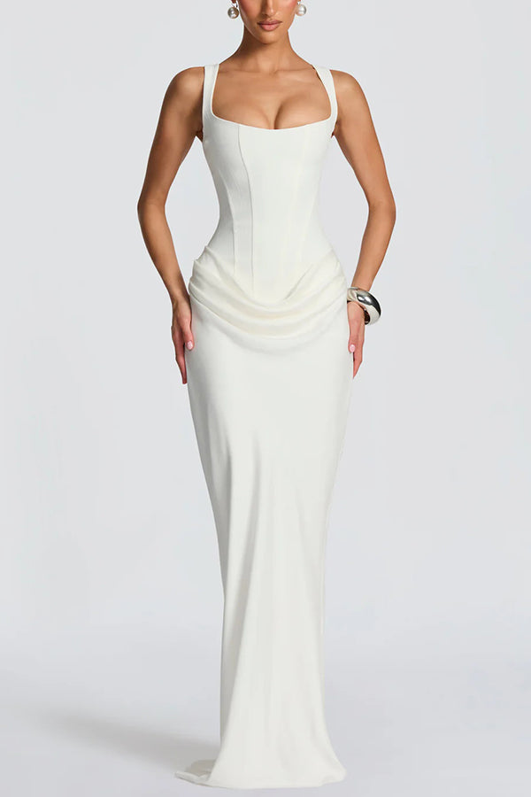 Éléonore | Vestido Maxi de Cuello Cuadrado