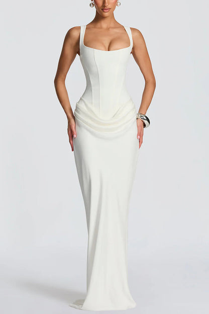 Éléonore | Vestido Maxi de Cuello Cuadrado