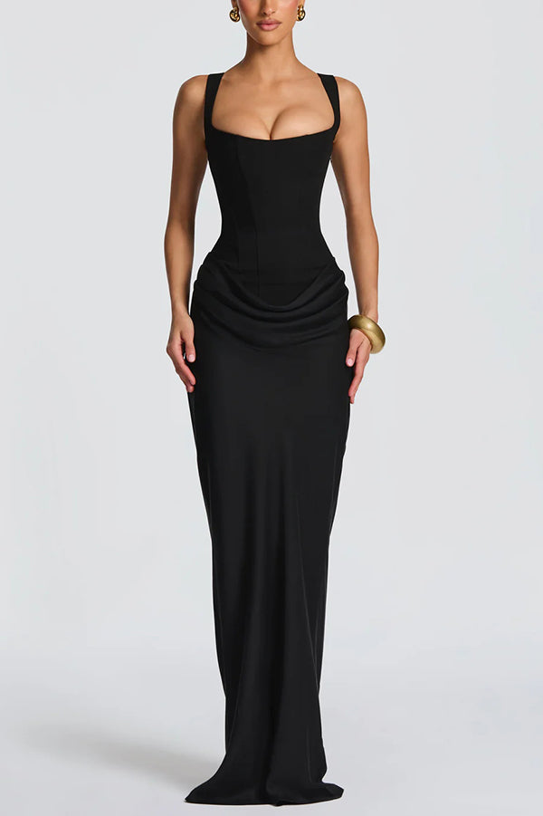 Éléonore | Vestido Maxi de Cuello Cuadrado