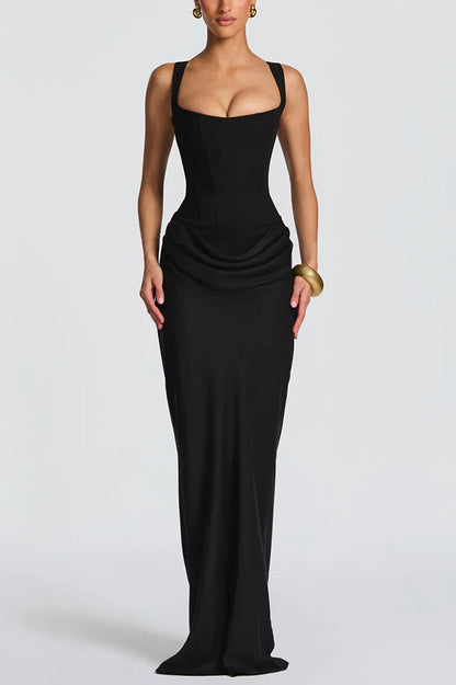 Éléonore | Vestido Maxi de Cuello Cuadrado