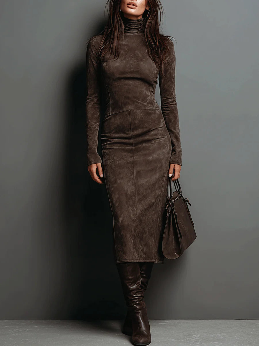 Lorène | Vestido Midi Largo Café
