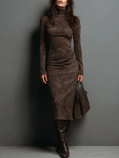 Lorène | Vestido Midi Largo Café