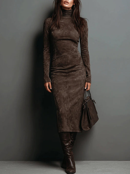 Lorène | Vestido Midi Largo Café