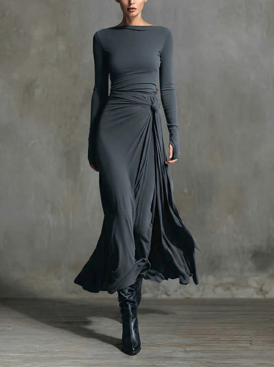 Naomie | Vestido Maxi con Moño Lateral