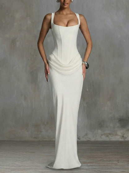 Éléonore | Vestido Maxi de Cuello Cuadrado