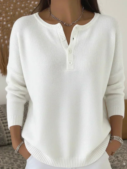 Helena | Suéter de Punto con Botones Henley