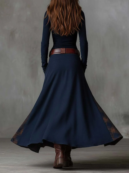Élise | Vestido Maxi de Gamuza con Cinturón