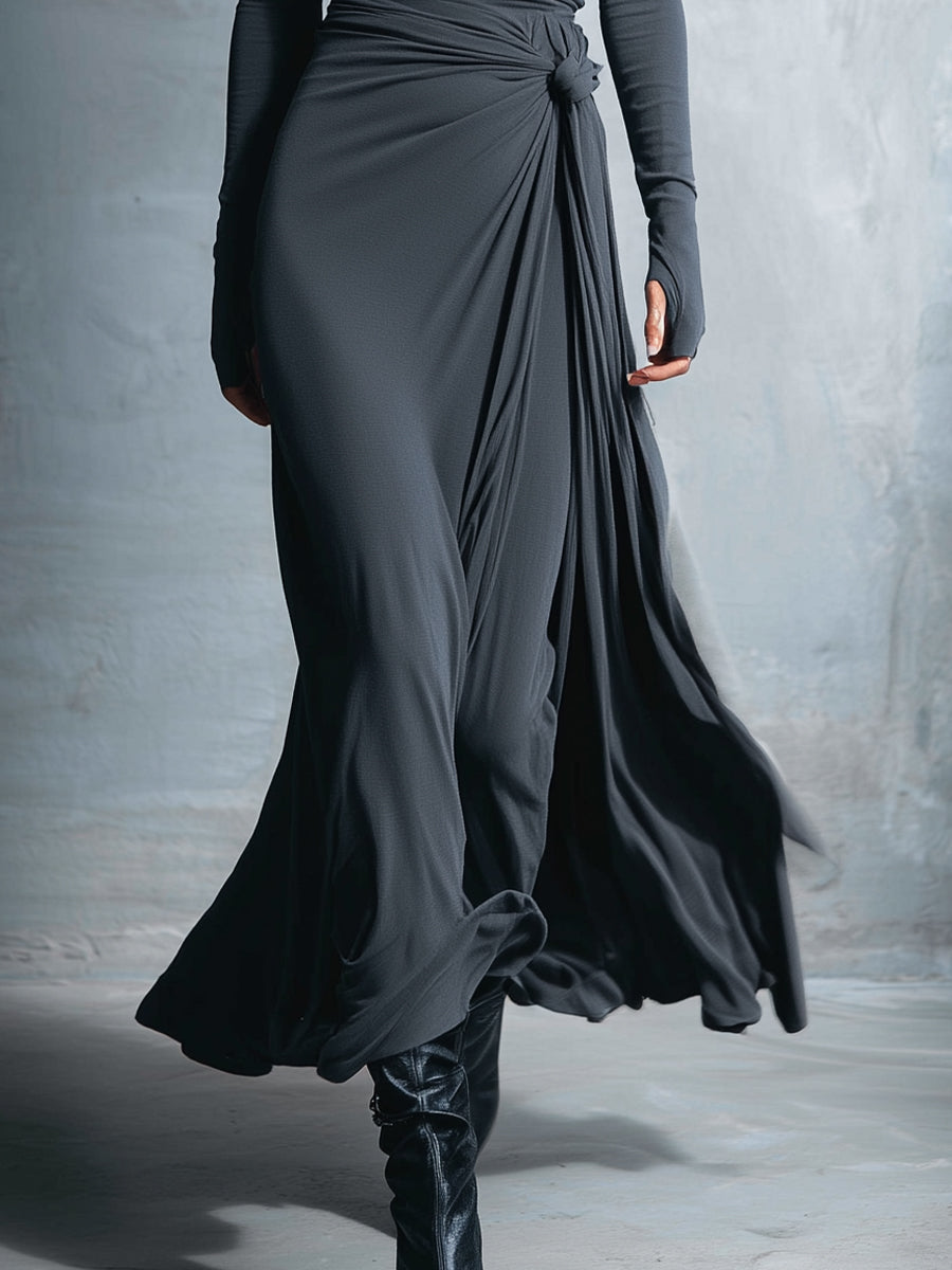 Naomie | Vestido Maxi con Moño Lateral