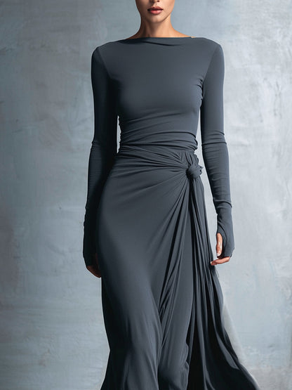 Naomie | Vestido Maxi con Moño Lateral