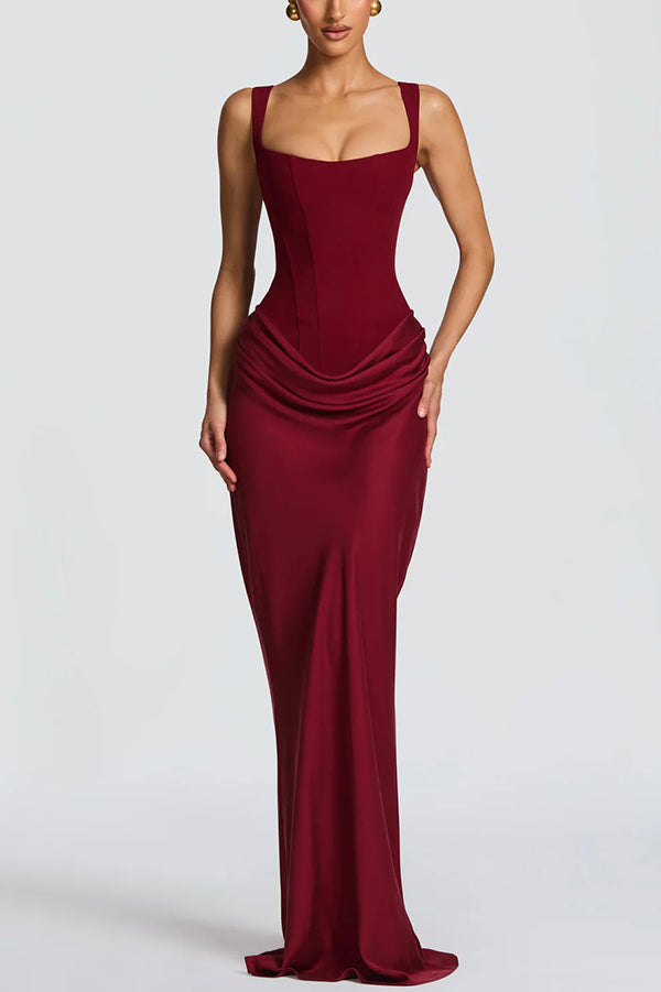 Éléonore | Vestido Maxi de Cuello Cuadrado