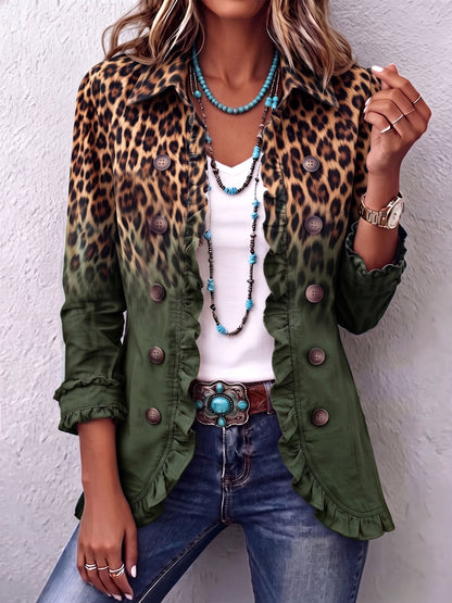 Cassandre | Blazer Animal Print Degradado con Volantes