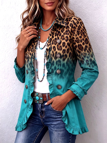 Cassandre | Blazer Animal Print Degradado con Volantes