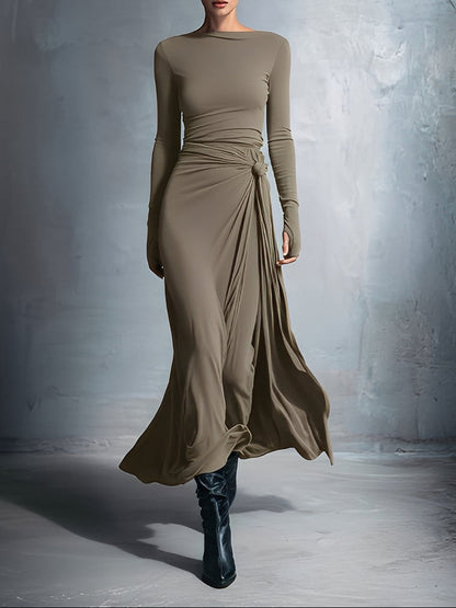 Naomie | Vestido Maxi con Moño Lateral